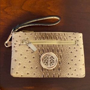 Faux Ostrich Wristlet